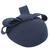 Navy felt winter racing pillbox fascinator - Image 2