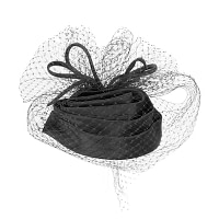 Black Cocktail Headpiece with veil - Image 2
