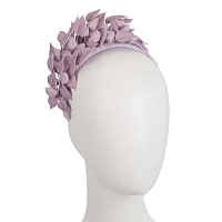 Lilac sculptured leather flower headband fascinator by Max Alexander