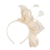 Cream sinamay flower fascinator by Max Alexander - Image 4