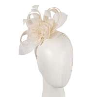 Cream sinamay flower fascinator by Max Alexander