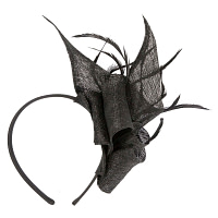 Black sinamay fascinator by Max Alexander - Image 4