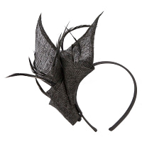 Black sinamay fascinator by Max Alexander - Image 2