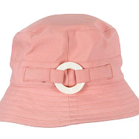 Pink ladies bucket summer beach hat with buckle - Image 2