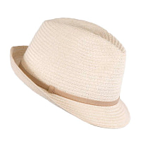 White Short Brim Fedora Hat - Image 3