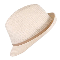 White Short Brim Fedora Hat - Image 2