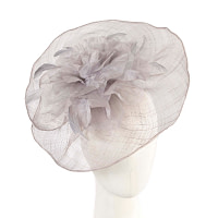 Large silver racing fascinator