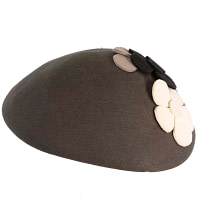 Grey winter felt beret CU615 - Image 6