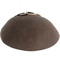 Grey winter felt beret CU615 - Image 3
