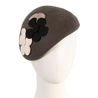 Grey winter felt beret CU615