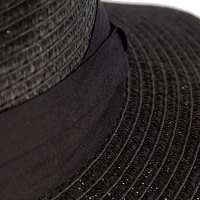Unisex Black Wide Brim Summer Fedora Hat AV61674B - Image 4