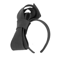 Black felt bow fascinator by Max Alexander - Image 2