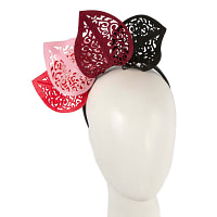 Modern multi-color racing fascinator by Max Alexander