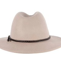 Unisex Grey Fedora Felt Wide Brim Crushable Hat - Image 6