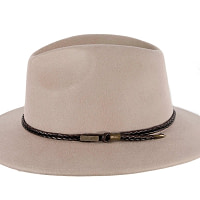 Unisex Grey Fedora Felt Wide Brim Crushable Hat - Image 4