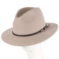 Unisex Grey Fedora Felt Wide Brim Crushable Hat
