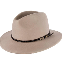 Unisex Grey Fedora Felt Wide Brim Crushable Hat - Image 2