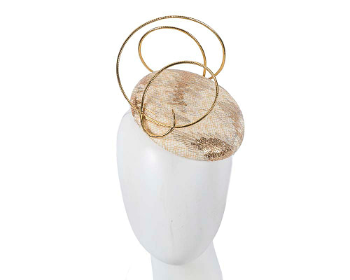 Bespoke designers cream & gold fascinator - Hats From OZ