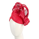 Red pillbox fascinator with silk abaca bow by Fillies Collection S307R - Hats From OZ
