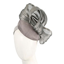 Silver pillbox fascinator with silk abaca bow by Fillies Collection - Hats From OZ