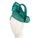 Teal pillbox fascinator with silk abaca bow by Fillies Collection S307TE - Hats From OZ