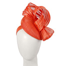 Orange pillbox fascinator with silk abaca bow by Fillies Collection S307OR - Hats From OZ