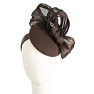 Chocolate fascinator with silk abaca bow - Hats From OZ