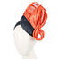 Navy pillbox fascinator with orange silk abaca bow by Fillies Collection - Hats From OZ