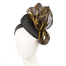 Black pillbox fascinator with gold bow by Fillies Collection - Hats From OZ