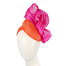 Orange & Hot Pink pillbox fascinator with silk abaca bow by Fillies Collection - Hats From OZ