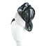 White pillbox fascinator with black silk abaca bow by Fillies Collection - Hats From OZ