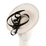 Large cream & black sinamay plate fascinator - Hats From OZ