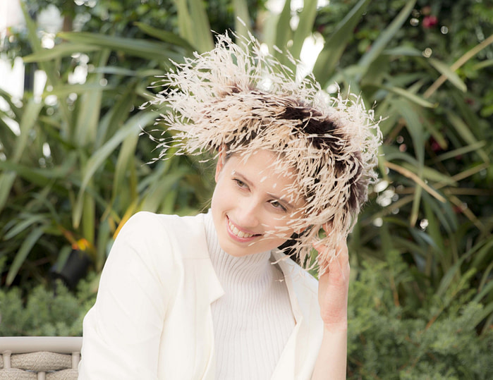 Bespoke headband with оstriсh feathers by Cupids Millinery - Hats From OZ
