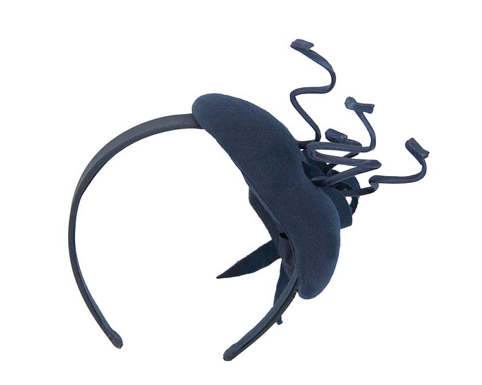 Navy heart winter fascinator - Hats From OZ