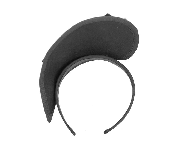 Black tall winter racing crown fascinator - Hats From OZ