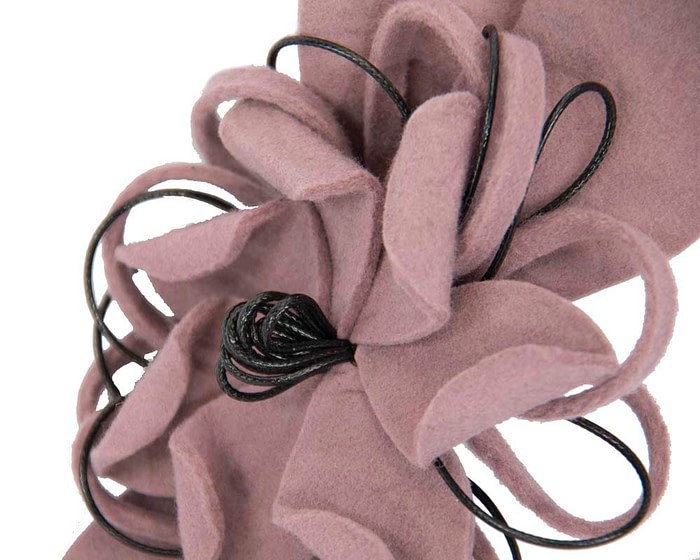 Dusty pink felt flower racing fascinator - Hats From OZ