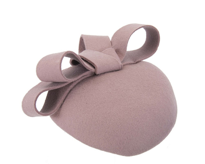 Dusty pink felt winter racing pillbox fascinator - Hats From OZ