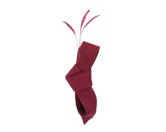 Wine felt bow winter racing fascinator - Hats From OZ