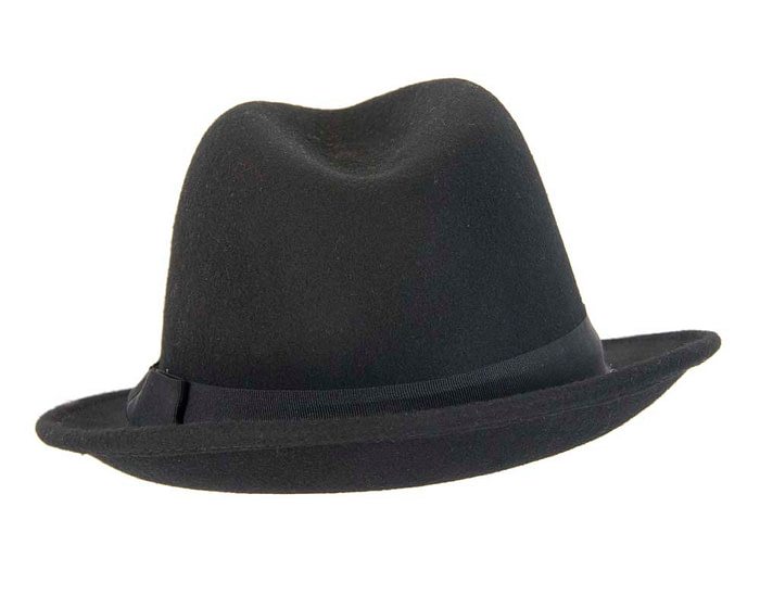 Black Fedora Felt Blues Brothers Homburg Hat - Hats From OZ