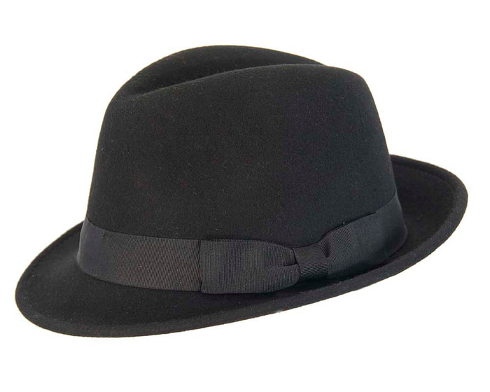 Black Fedora Felt Blues Brothers Homburg Hat - Image 3