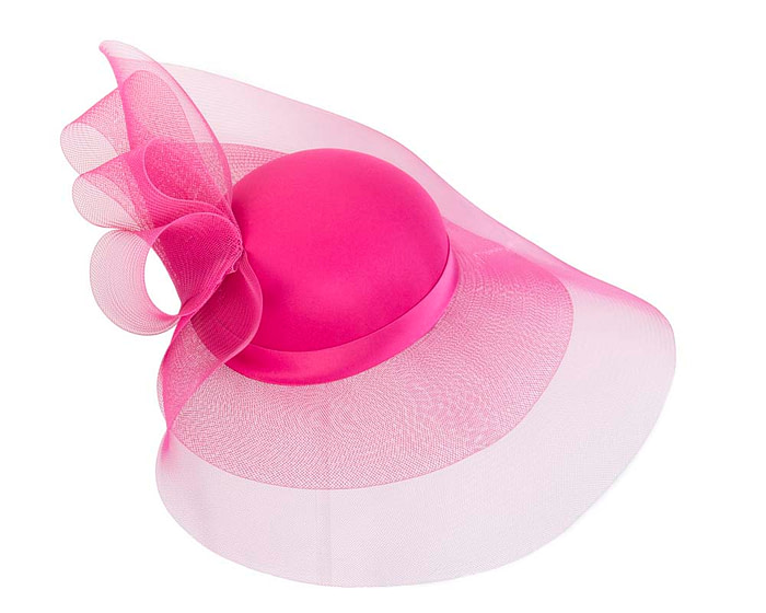 Fuchsia large brim custom made ladies hat - Hats From OZ