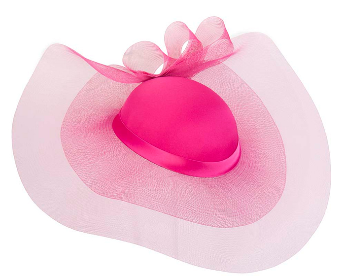 Fuchsia large brim custom made ladies hat - Hats From OZ