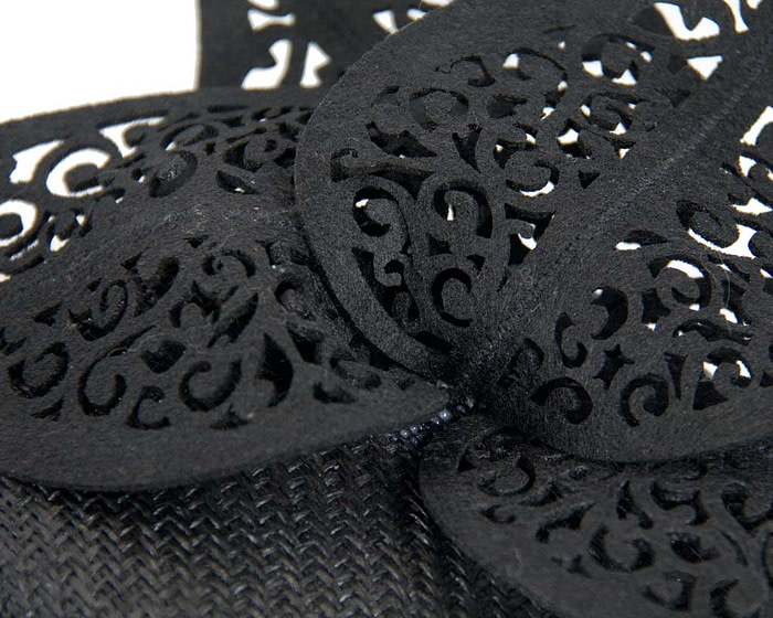 Black laser cut fascinator - Hats From OZ