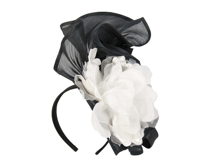 Bespoke large black & white fascinator - Hats From OZ