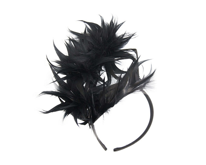 Large black feather racing fascinator by Max Alexander - Hats From OZ