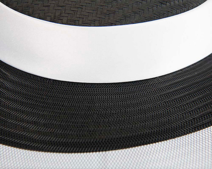 Bespoke black & white wide brim boater hat - Hats From OZ