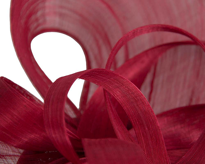 Large red silk abaca heart fascinator - Hats From OZ