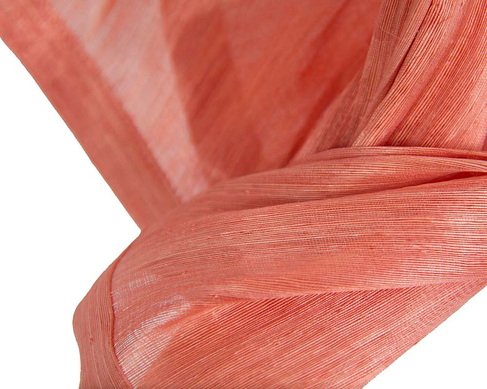 Bespoke coral silk abaca racing fascinator by Fillies Collection - Image 3