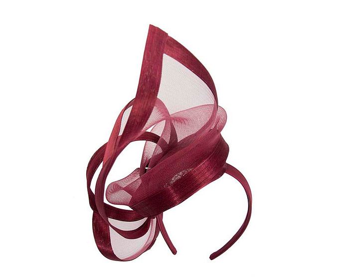 Burgundy wine edgy racing fascinator by Fillies Collection - Hats From OZ