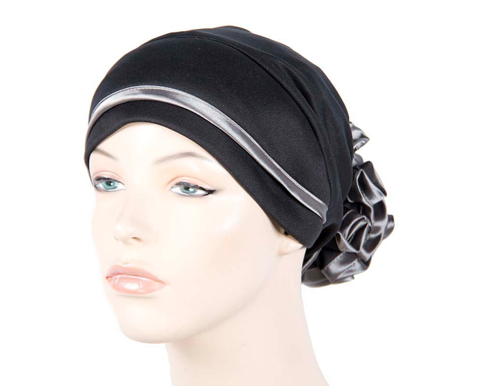 Black & silver turban muslim headscarf - Hats From OZ